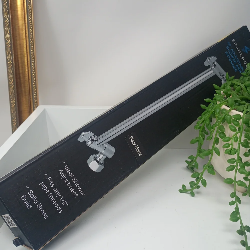 Black Metal Towel Bar Rod - Single Arm